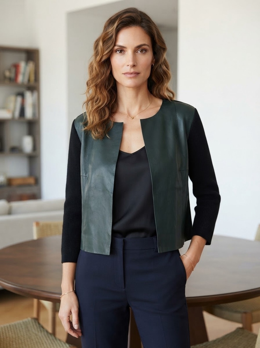 Max&Co. MaxMara Goat Leather Vest Jacket